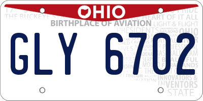 OH license plate GLY6702