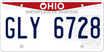 OH license plate GLY6728