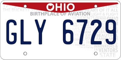 OH license plate GLY6729