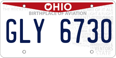 OH license plate GLY6730