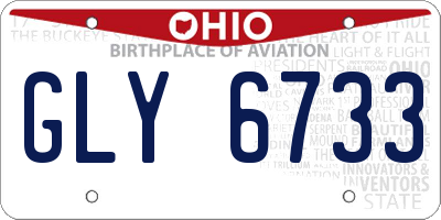 OH license plate GLY6733