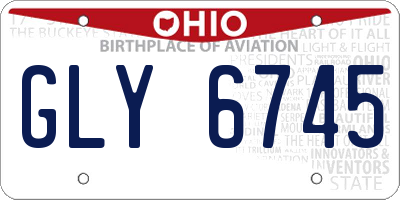 OH license plate GLY6745