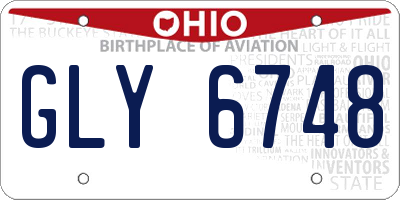 OH license plate GLY6748