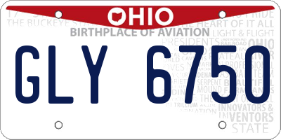 OH license plate GLY6750