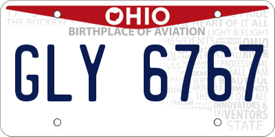 OH license plate GLY6767