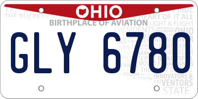 OH license plate GLY6780