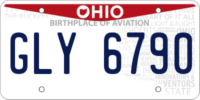 OH license plate GLY6790