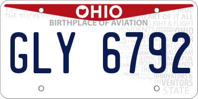 OH license plate GLY6792