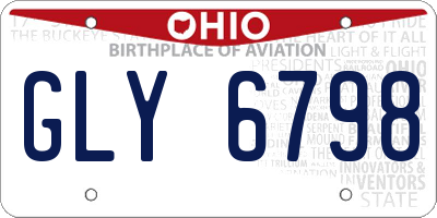OH license plate GLY6798