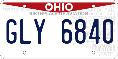 OH license plate GLY6840