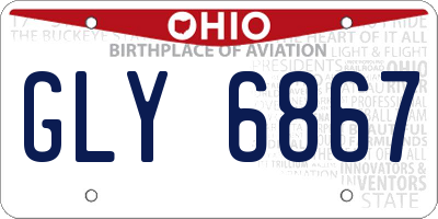 OH license plate GLY6867