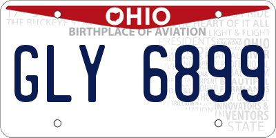 OH license plate GLY6899