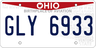 OH license plate GLY6933