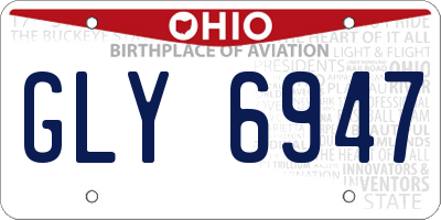 OH license plate GLY6947