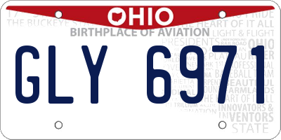 OH license plate GLY6971