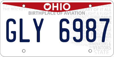 OH license plate GLY6987