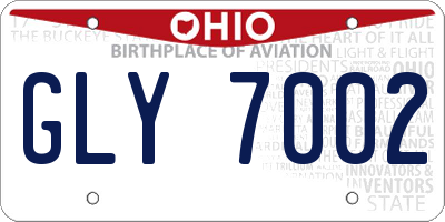 OH license plate GLY7002