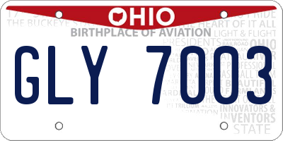 OH license plate GLY7003