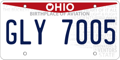 OH license plate GLY7005