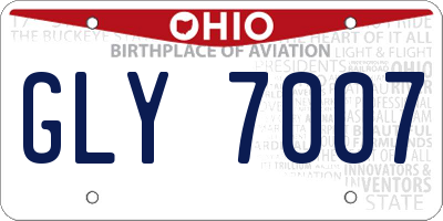 OH license plate GLY7007