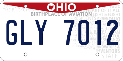 OH license plate GLY7012