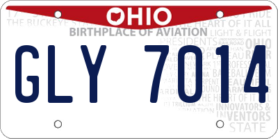 OH license plate GLY7014