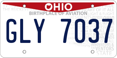 OH license plate GLY7037