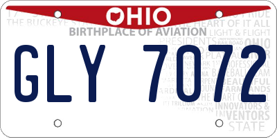 OH license plate GLY7072