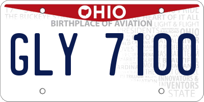 OH license plate GLY7100