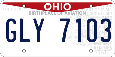 OH license plate GLY7103