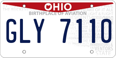 OH license plate GLY7110