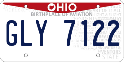 OH license plate GLY7122