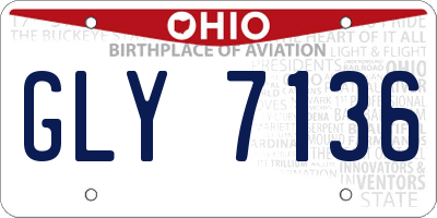 OH license plate GLY7136