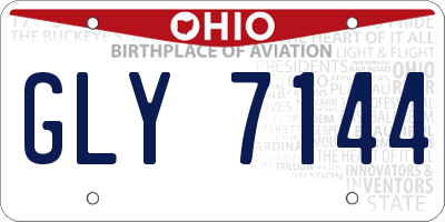 OH license plate GLY7144