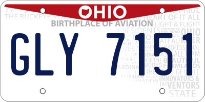 OH license plate GLY7151
