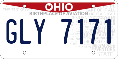 OH license plate GLY7171