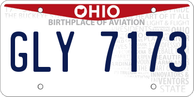 OH license plate GLY7173