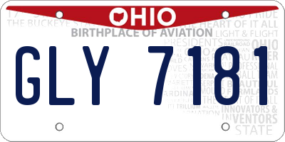 OH license plate GLY7181