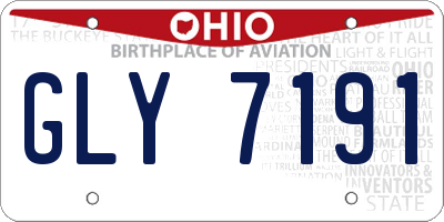 OH license plate GLY7191