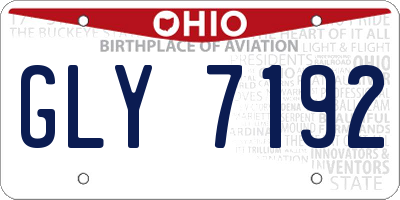 OH license plate GLY7192