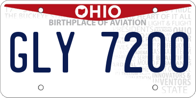 OH license plate GLY7200