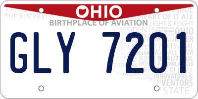 OH license plate GLY7201