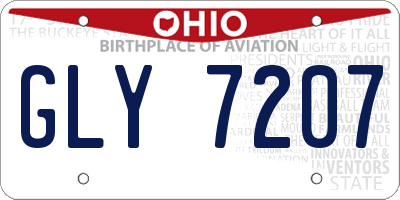 OH license plate GLY7207