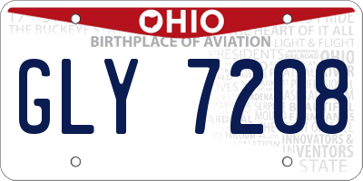 OH license plate GLY7208