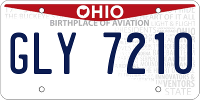 OH license plate GLY7210