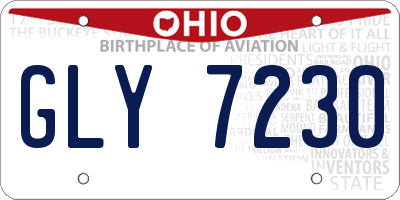 OH license plate GLY7230