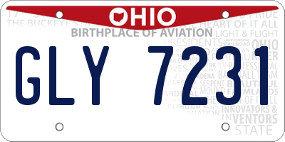 OH license plate GLY7231