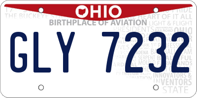 OH license plate GLY7232