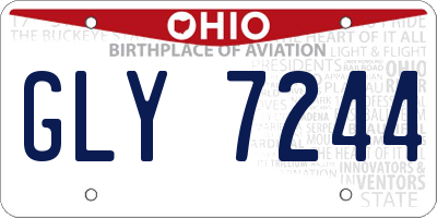 OH license plate GLY7244