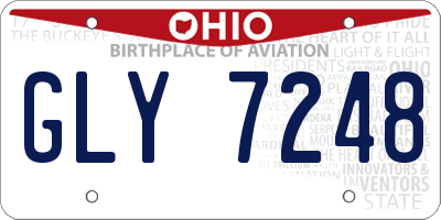 OH license plate GLY7248